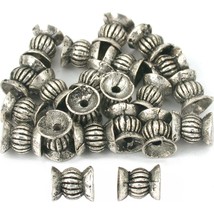 Bali Fluted Tube Beads Antique Silver Plated 7.5mm 20Pcs Approx. - £5.45 GBP