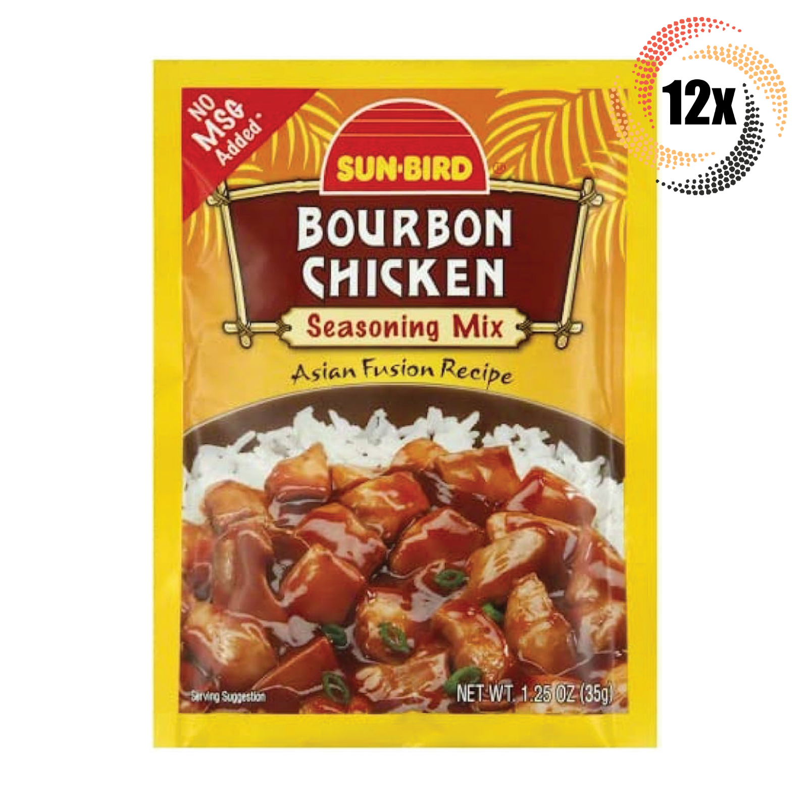 Primary image for 12x Packets Sun Bird Bourbon Chicken Seasoning Mix | Authentic Taste | 1.25oz