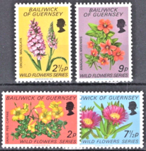ZAYIX Great Britain Guernsey 69-72 MNH Nature Plants Flowers 011022S35M - $1.50