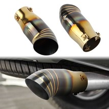 Gold/black Stainless Steel Car exhaust Muffler Tip Straight Pipe 2.5&#39;&#39; Inlet - £20.35 GBP