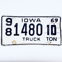1969 United States Iowa Worth County 10 Ton Truck License Plate 98 1480 - $18.80
