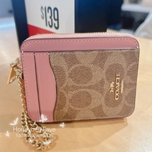 NWT Coach Zip Card Case In Signature Canvas CW883 - £70.21 GBP+