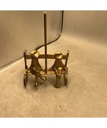 Vintage Brass Frogs Sitting on Bench Under Umbrella Statue Figurine 7&quot; x... - $313.52 MXN