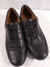 Naturalizer Black Leather Slip On Loafer Shoes Stretchy Straps Sz 8M GUC Furlong - £18.64 GBP