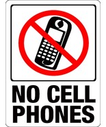 NO CELL PHONES allowed PLASTIC Symbol SIGN door wall entrance 9&quot;x12&quot; HY-... - $444.31 MXN