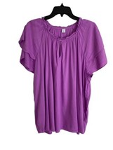 Old Navy Womens Shirt Adult Size XL Purple Key Hold Short Sleeve Button - £19.01 GBP