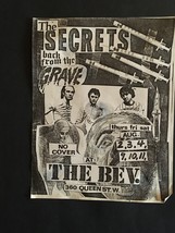 Canada Kbd Punk The Secrets August 1979 At The Bev Orig Toronto Concert Poster - £39.31 GBP