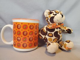 Reeses Peanut Butter Cup Coffee Mug Tea 12oz Galerie with Plush Bear Collectible - £14.75 GBP