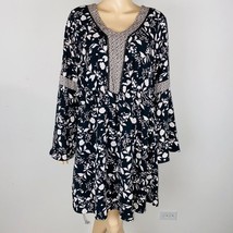 Maurices Womens 0 Polyester Floral Print Dress Large Keyhole Back Bell Sleeves - £18.65 GBP