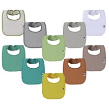 SPINFOX 10 Pack Waterproof Baby Bibs Unisex Cotton Terry Drool Bib, Solid Blank - $32.77