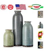 Versatile Ceramic Vase Set of 3 – Perfect for Dried Flowers &amp; Home Decor... - $83.91 CAD