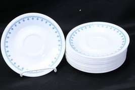 Corelle Snowflake Blue Garland Saucers 6.125&quot; Lot of 16 - £16.40 GBP