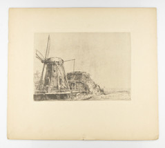 &quot; The Moulin &quot; Par Rembrandt Réamorçage Gravure Signée En Plaque 15.2cmx20.3cm - £797.52 GBP