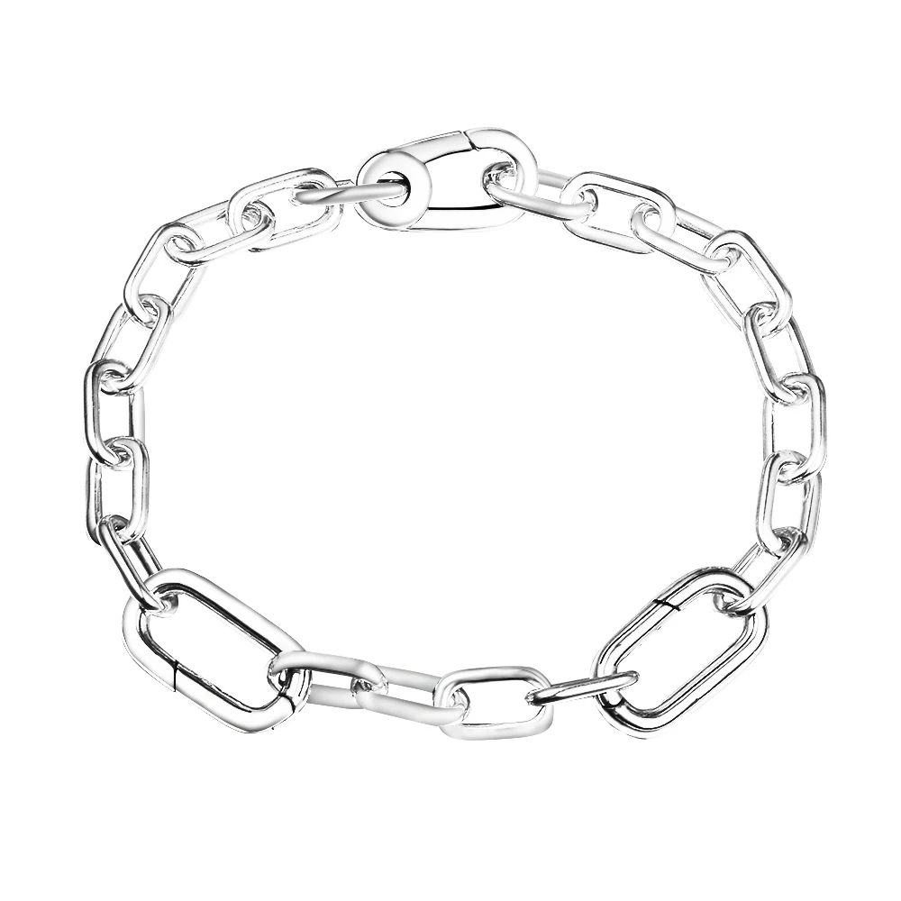 ME Link Chain Bracelet Argent 925 Sterling Silver Charms Bracelets for Women DIY - £47.14 GBP