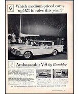 1959 Rambler Ambassador &quot;B&quot; PRINT AD BX3 - $122.73 MXN