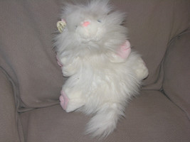 Vintage Ganz Bros Stuffed Plush White Fluffy Persian Googles Cat 1988 15" 23" - £36.65 GBP