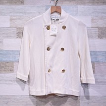 Bognar &amp; Piccolini Double Breasted Lady Jacket Cream Gold Buttons Womens S XS - £202.96 GBP