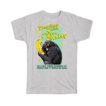 Funny Monkey Kissing Banana : Gift T-Shirt Animal Ape Chimp Humor - £14.37 GBP