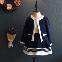New 2pc Kids Girls Fashion Dress Long Sleeve Coat+Skirt Kids Casual Clot... - £12.57 GBP