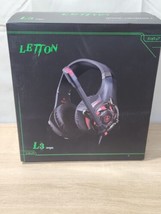 Letton L3 Gaming Headset Black/Red Multimedia Stereo Headphones - £17.17 GBP