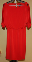 Jessica Simpson Red Half Slit Sleeve Cold Shoulder Lined Blouson Tunic Dress M S - £10.34 GBP