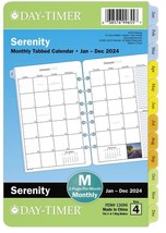 Day-Timer Serenity Monthly Tabbed Calendar Jan-Dec 2024, 5-1/2&quot; x 8-1/2&quot;, #13696 - £15.74 GBP