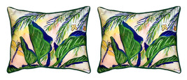 Pair of Betsy Drake Elephant Ears Large Indoor Outdoor Pillows 11X 14 - £54.48 GBP