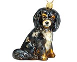 Black and Tan Cavalier King Charles Spaniel Dog Polish Glass Christmas O... - $78.99
