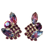 Madeleine Purple Givre Rhinestone Vintage Earrings - $31.50