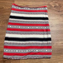 Torn by Ronny Kobo Red Black Aztec Striped Bodycon Mini Skirt Womens Siz... - £17.34 GBP