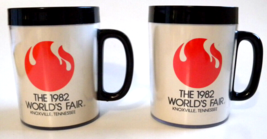 2 Vintage 1982 The Worlds Fair Knoxville Tennesse Thermo Serv Coffee Mugs Cup - £17.18 GBP