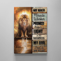 Jesus Way Maker Lion Of Judah Gift for Jesus Canvas Wall Art Jesus Poster - £18.63 GBP+