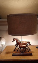 Excellent 1950&#39;s Arabian WOOD-GRAIN Running Mare And Foal Lamp ANTIQUE-RARE - £2,336.28 GBP