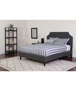 Queen Platform Bed-Dark Gray SL-BK4-Q-DG-GG - £263.38 GBP