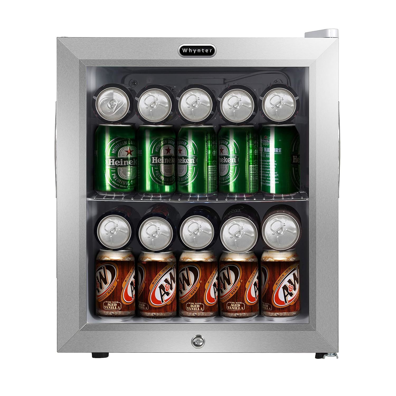 Whynter BR-062WS, 62 Can Capacity Stainless Steel Beverage Refrigerator with Loc