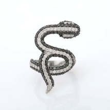 18K Gold Black & White Diamond Snake Ring - £2,506.13 GBP