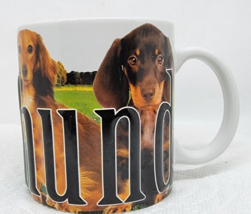 Americaware Coffee Cup Mug DACHSHUND DOGS 2013 Oversize 3D Embossed - £11.77 GBP