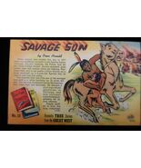 VTG Linen Postcard #15 Savage Son Oren Arnold Dramatic True Stories Wild... - $16.73 CAD