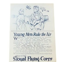 WW2 Poster Print Art Ephemera WWII vtg Young Men Rule Air Imperial Royal Flying  - £118.33 GBP