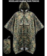 NEW WATERPROOF WOODLAND MARPAT MILITARY RAIN PONCHO WET WEATHER SHELTER ... - $29.06