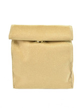 FRANCO PUGI Womens Purse Roll Up Made In Italy Magnetic Gold Size 12&quot; X 7&quot; - $46.16
