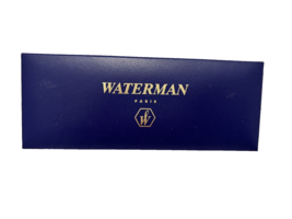 Waterman Paris EMPTY Blue &amp; Gold Writing Satin Lined Case 6.75 In x 2 5/... - $17.63