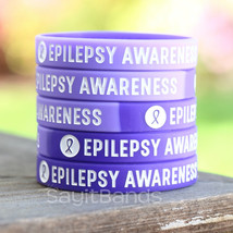 Set of Epilepsy Awareness Wristbands - Debossed Silicone Awareness Brace... - $9.78+