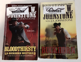 William W. Johnstone  2 books, Buckhorn and Bloodthirsty Buckhorn Wester... - £3.86 GBP