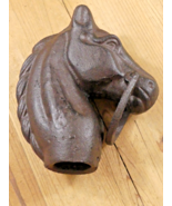 HORSE HEAD HITCHING POST W/ RING STABLE  BARN FARM RANCH EQUESTRIAN DECO... - $58.39 CAD