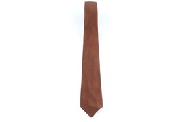 Vintage 30s 40s Rockabilly Silk 4 Fold Skinny Neck Tie Dress Tie Brown N... - $24.70