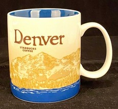 Stabucks Coffee Mug Denver Global Icon City Series 16 oz 2009 Blue Collectors - £18.67 GBP