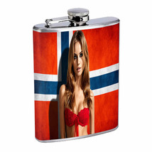 Norwegian Pin Up Girls D1 Flask 8oz Stainless Steel Hip Drinking Whiskey - £11.72 GBP