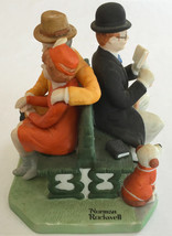 LARGE DANBURY MINT NORMAN ROCKWELL FIGURINE &quot;PARK BENCH&quot; 5.5&quot;x5.5&quot;x4.5&quot; ... - €84,57 EUR