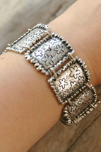 Link bracelet, Silver Boho bracelet, tribal jewelry, silver bracelet (B284) - £22.49 GBP